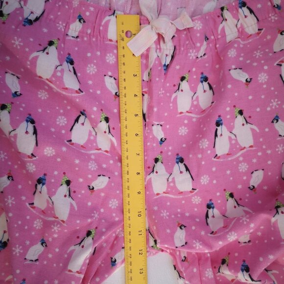 NWT Old Navy Men's Pink with Penguins Flannel Sleep Pants - Picture 8 of 9